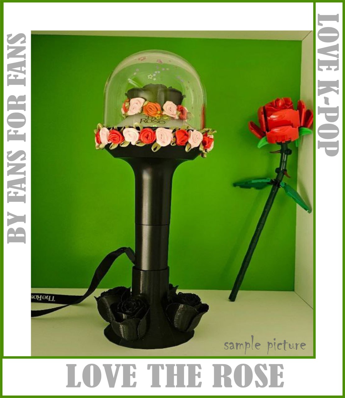 The Rose Lightstick holder für alle Versionen, Kpop Fanmade, Black Rose