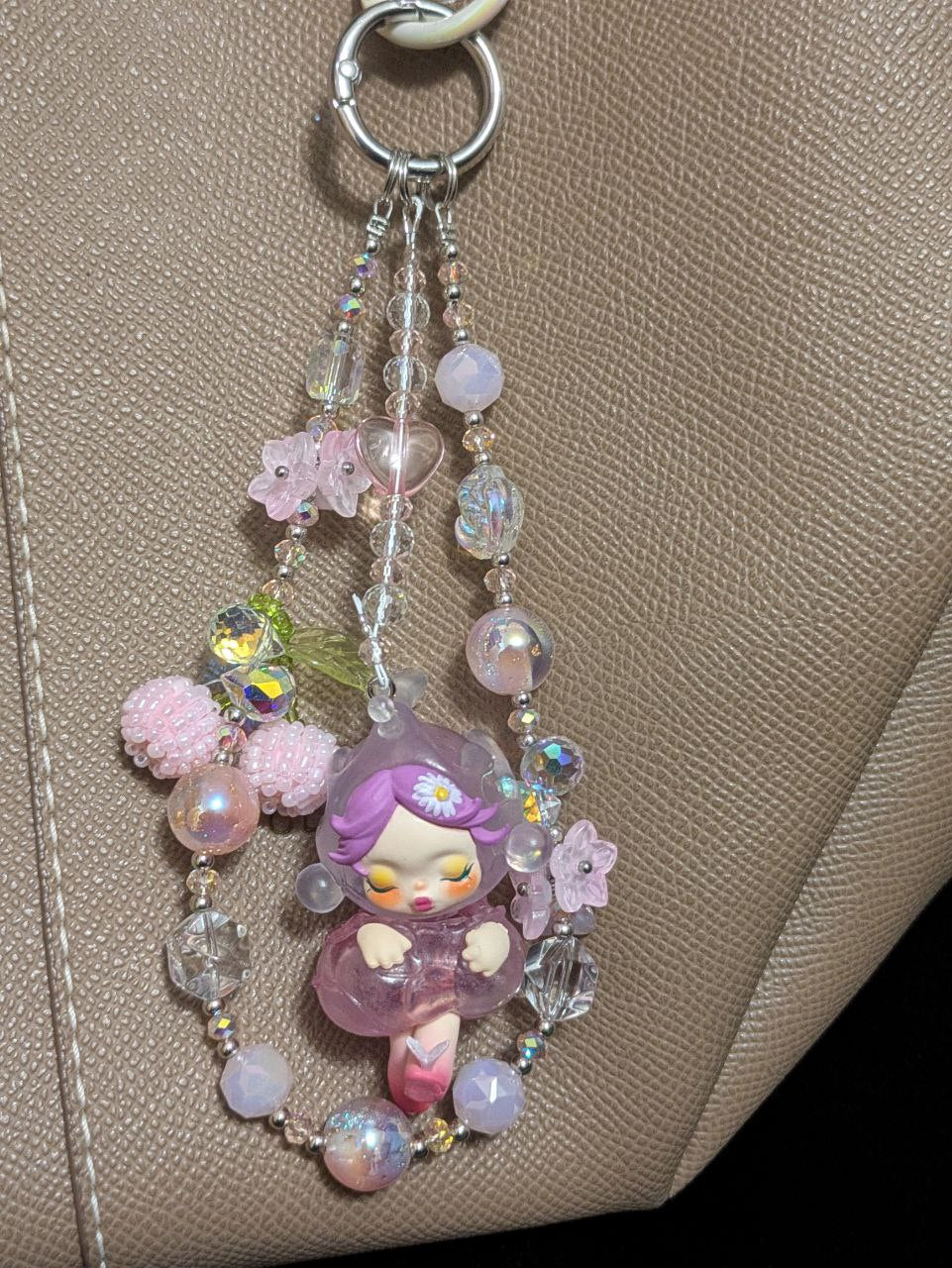 Flower SkullPanda Handykette & Taschenanhänger: Der süße Purpel Rosa Anhänger