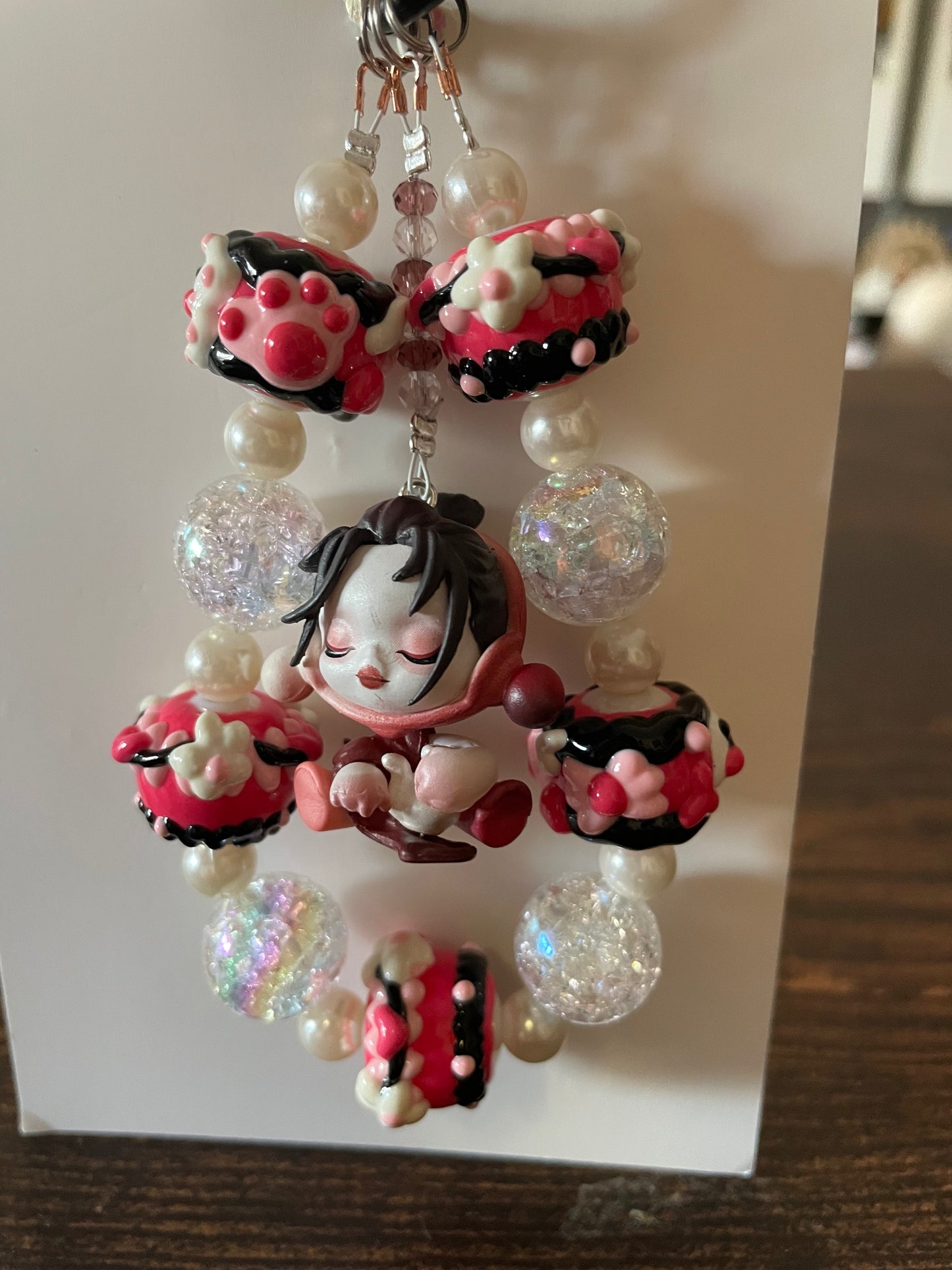 SkullPanda red& black Design Handykette & Taschenanhänger: Der süße kleine Anhänger