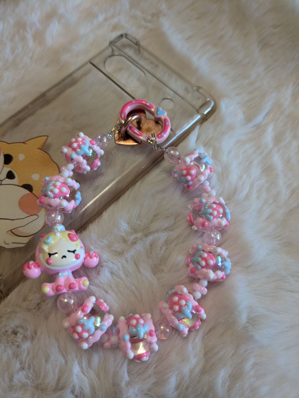 Cute Rosa SkullPanda Phonechain, Taschen und Keychain