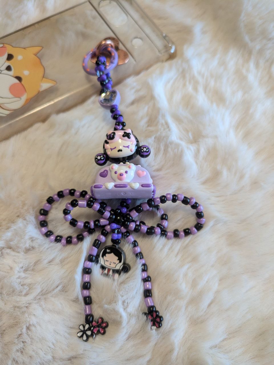 Purpel SkullPanda Phonechain, Taschen und Keychain