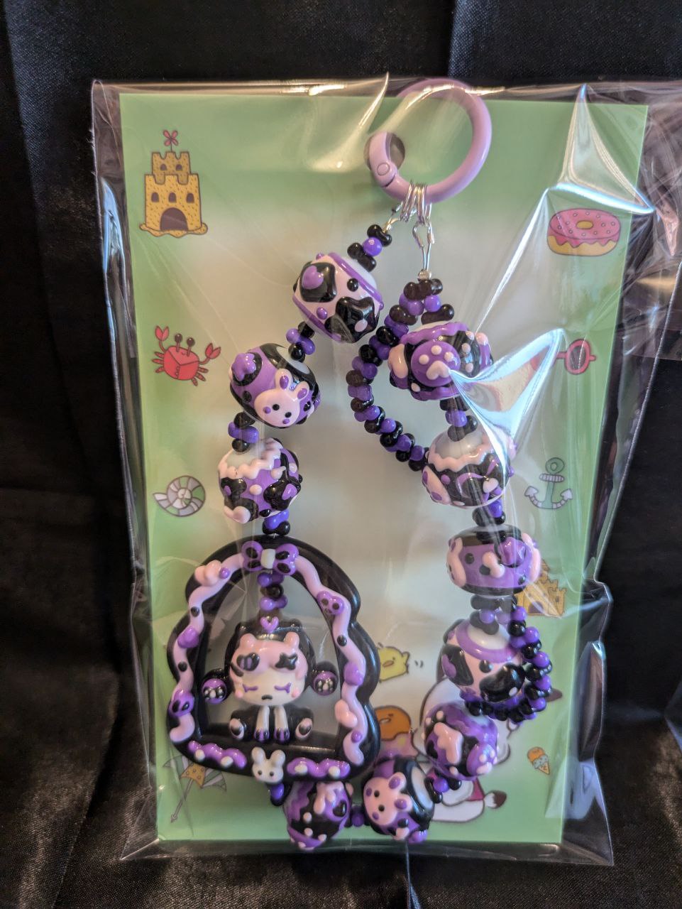 SkullPanda Purple Bogen Phonechain, Taschen und Keychain