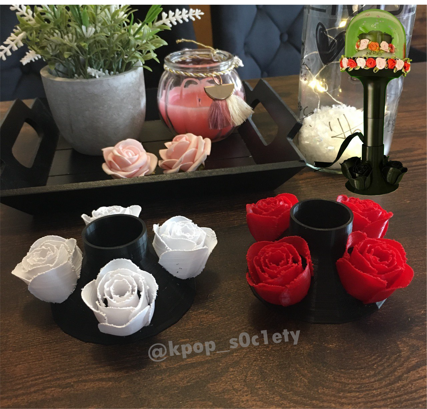 The Rose Lightstick holder für alle Versionen, Kpop Fanmade, Black Rose