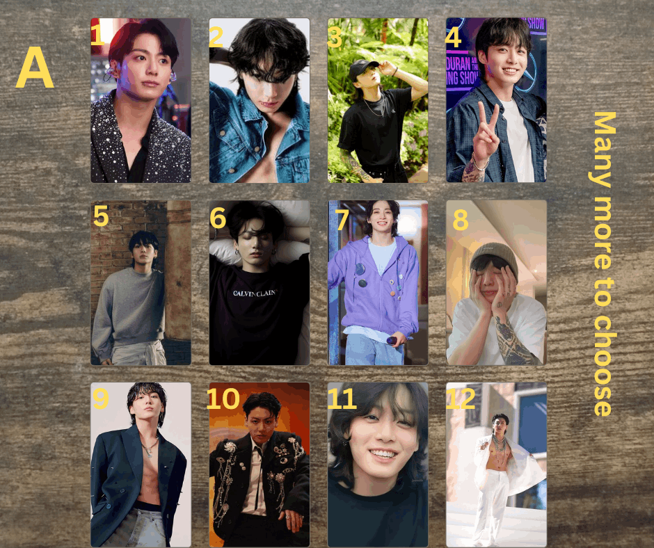 Jungkook Photocard, Fotokarten, Handmade, K-Pop, BTS, Sammelkarten