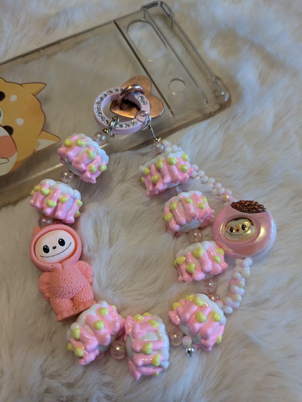 Labubu Cake Pink Phonechain, Taschen und Keychain