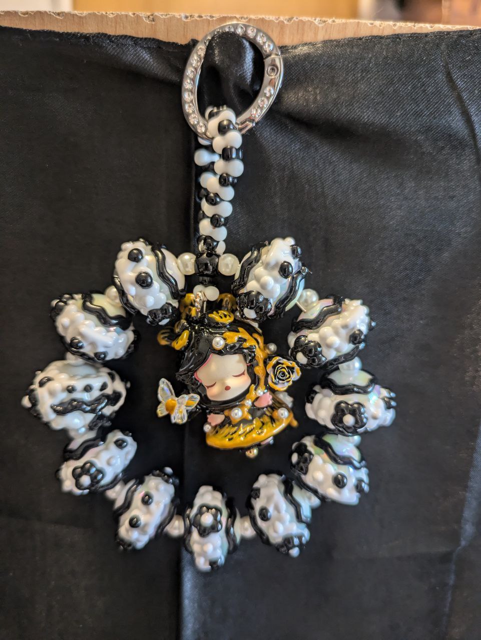 SkullPanda circle black Phonechain, Taschen und Keychain