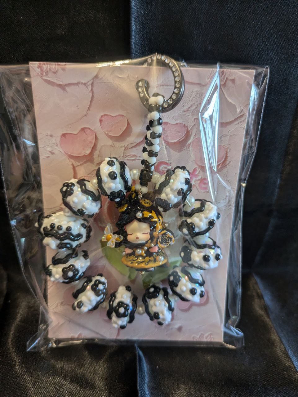 SkullPanda circle black Phonechain, Taschen und Keychain