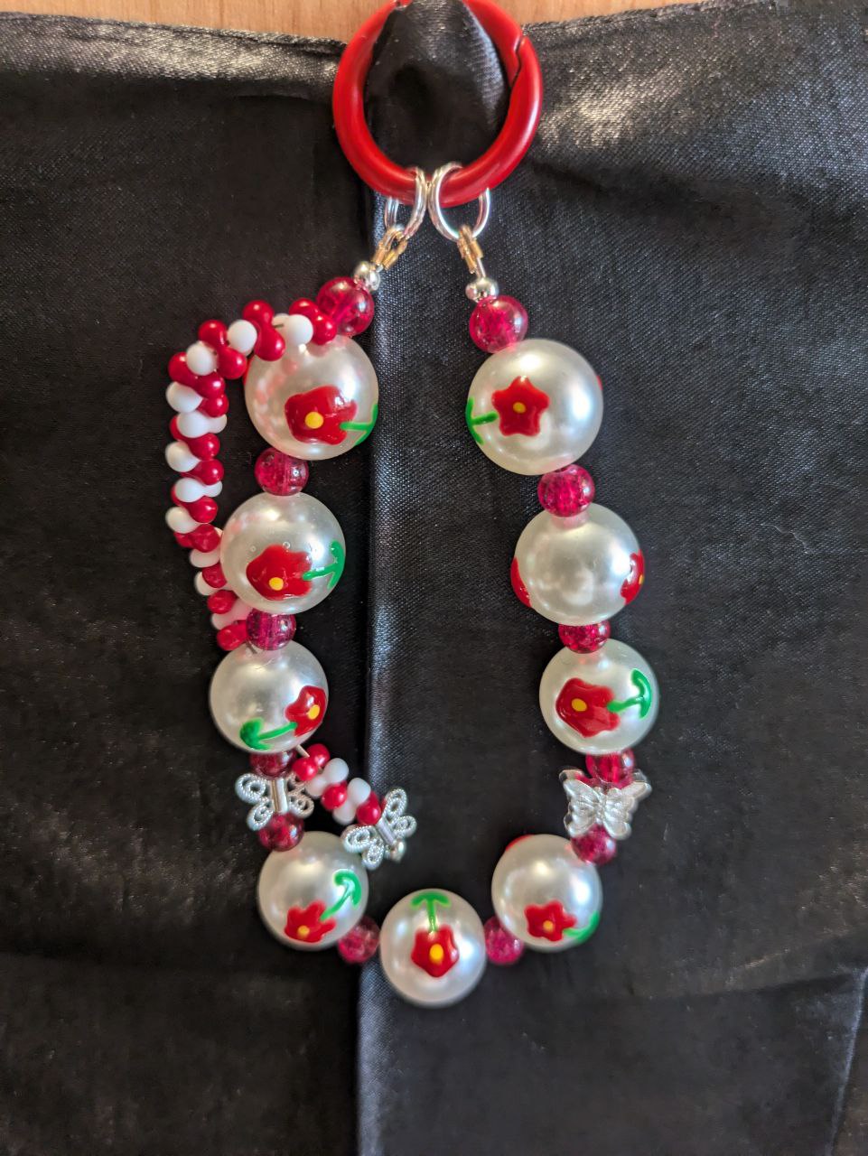 Blumen Perlen Phonechain, Taschen und Keychain