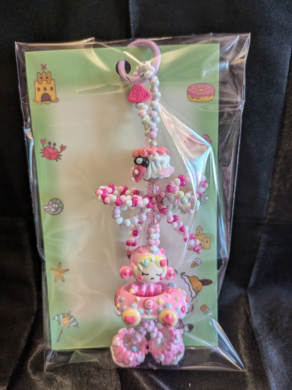 SkullPanda car pink Phonechain, Taschen und Keychain