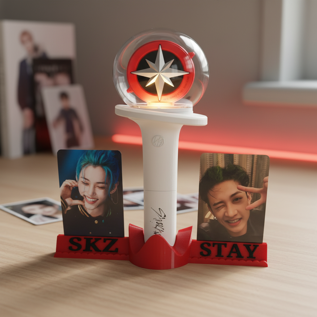 Stray Kids Lightstick holder für alle Versionen + integrierten double Photocard holder, Kpop Selfmade Geschenkidee