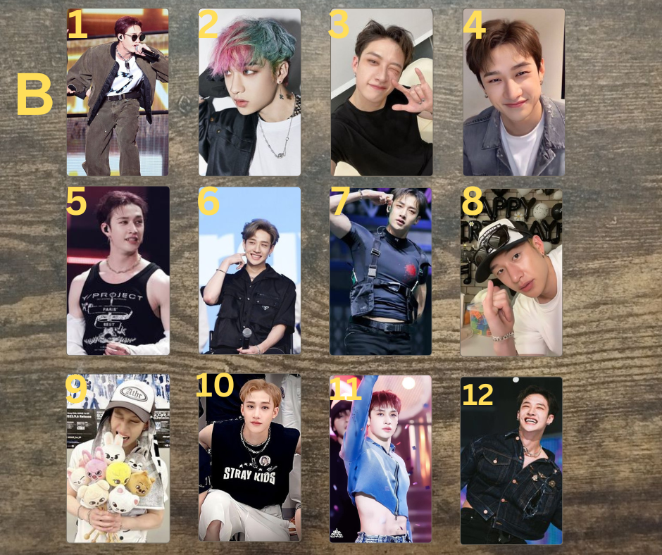 Bangchan Photocard, Straykids K-Pop Fanmade Handmade PCs