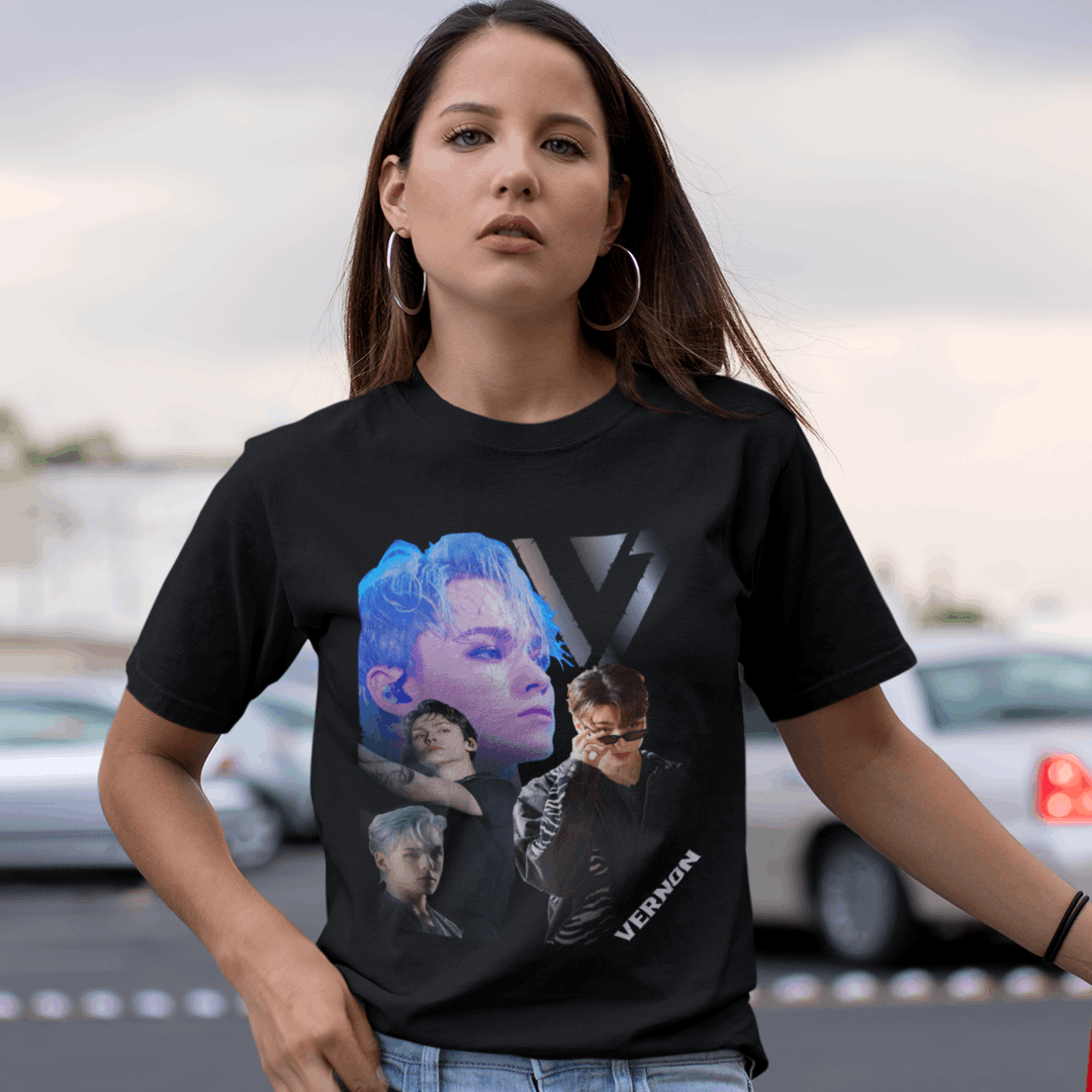 Seventeen Vernon T-Shirt, Fanmade K-Pop, Grafik, Selfmade Geschenkidee