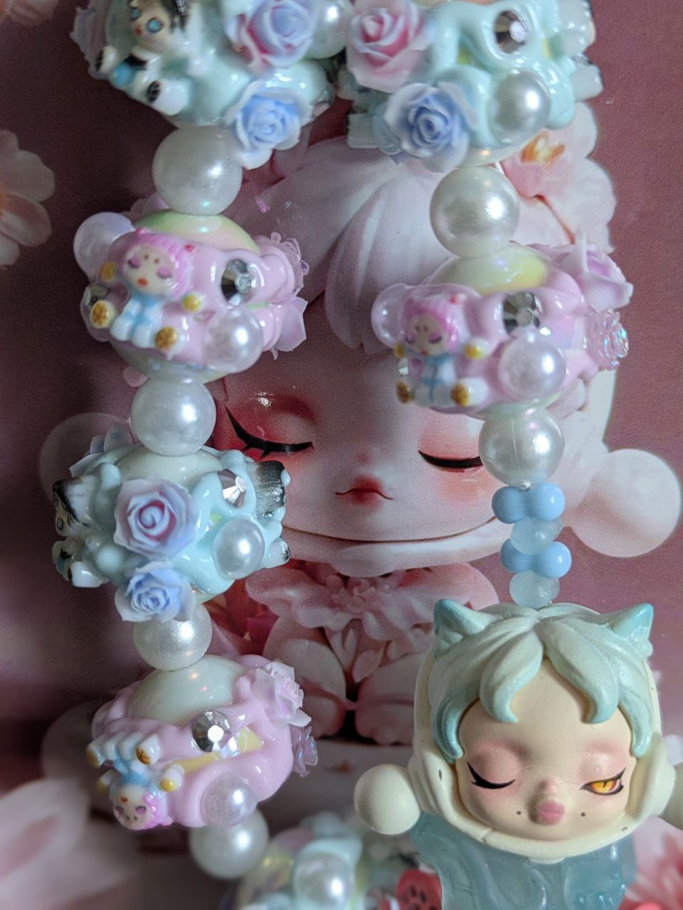 SkullPanda cat Design Handykette & Taschenanhänger: Der süße kleine Anhänger