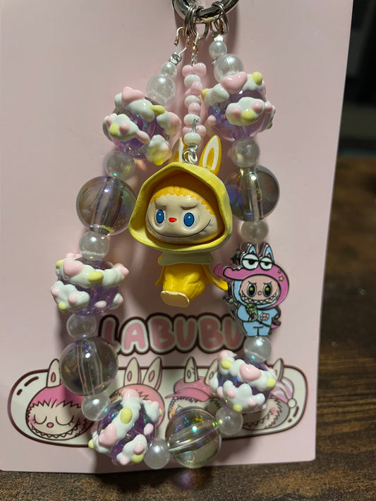 Monster Labubu gelb  Design Handykette & Taschenanhänger: Der süße kleine Anhänger