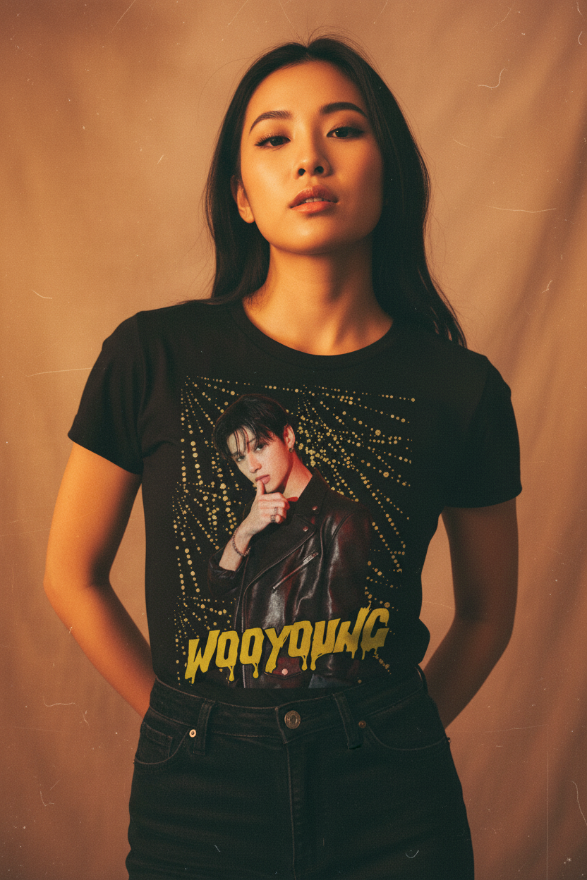 Ateez Wooyoung Vintage Unisex T-Shirt – K-Pop Atiny Fanmade Geschenkidee (S–5XL)