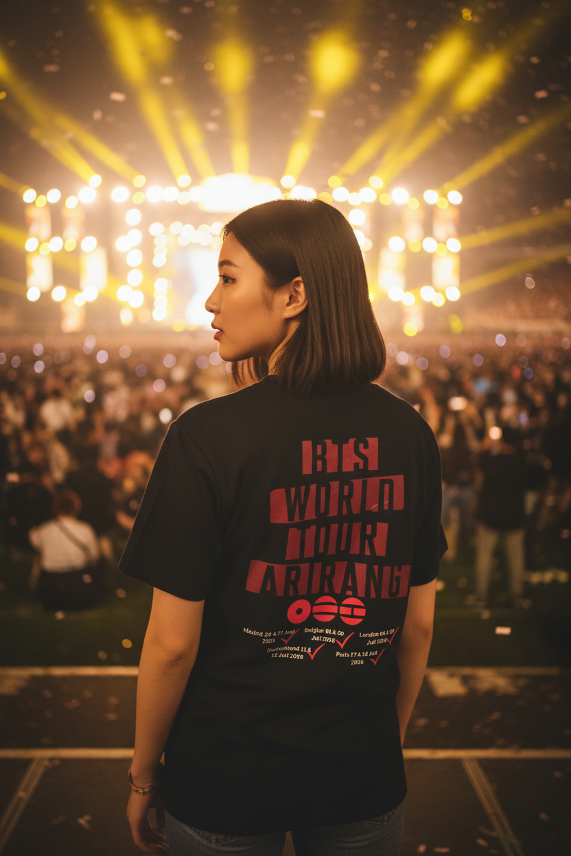 BTS Tour Arirang 2026 Unisex T-Shirt Rücken - Premium K-Pop Softstyle Fan-Merch (S-5XL)
