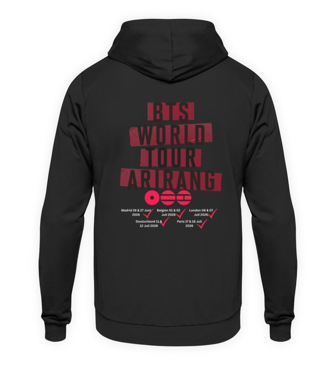 BTS Tour hoodie   - Unisex Kapuzenpullover Hoodie - Deep Black