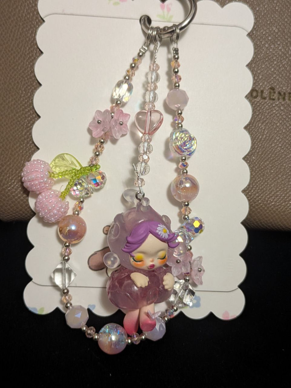 Flower SkullPanda Handykette & Taschenanhänger: Der süße Purpel Rosa Anhänger