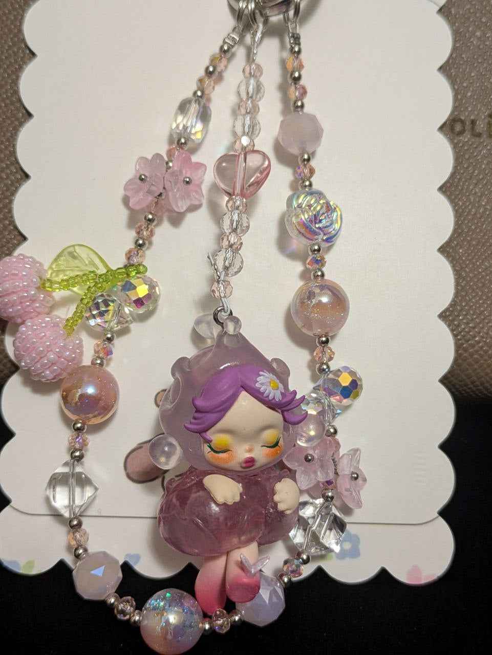 Flower SkullPanda Handykette & Taschenanhänger: Der süße Purpel Rosa Anhänger