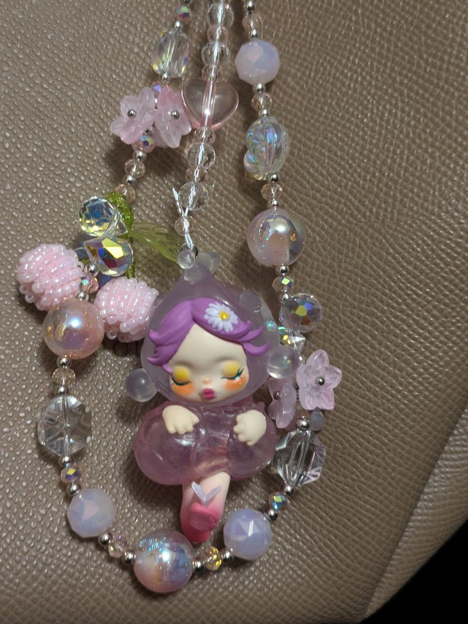 Flower SkullPanda Handykette & Taschenanhänger: Der süße Purpel Rosa Anhänger