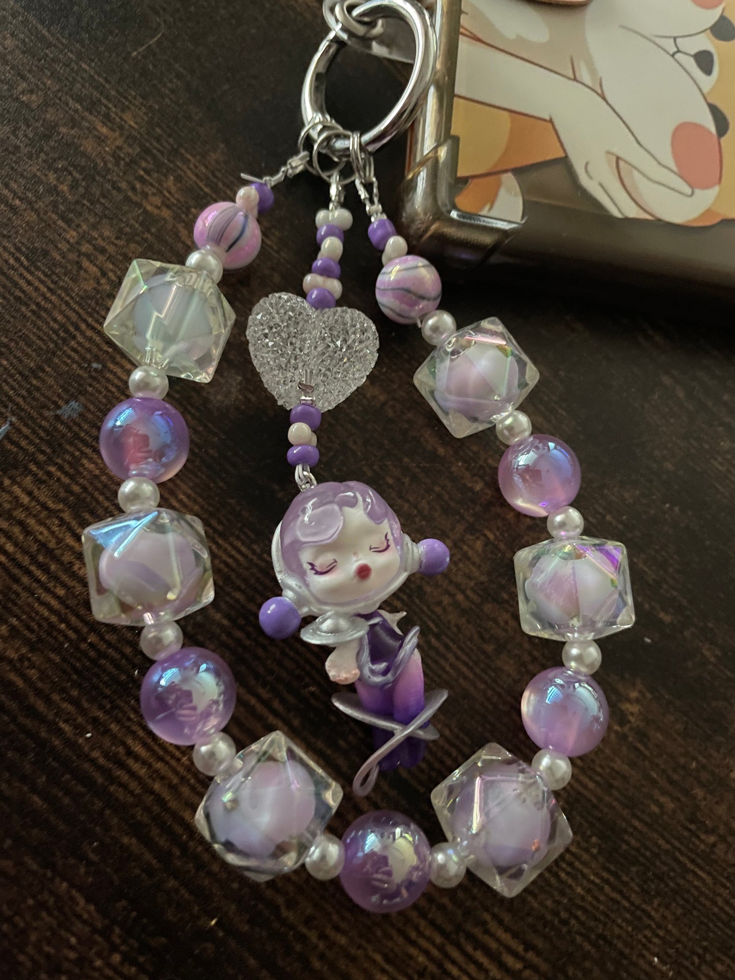 SkullPanda Herz Design Handykette & Taschenanhänger: Der süße kleine Anhänger