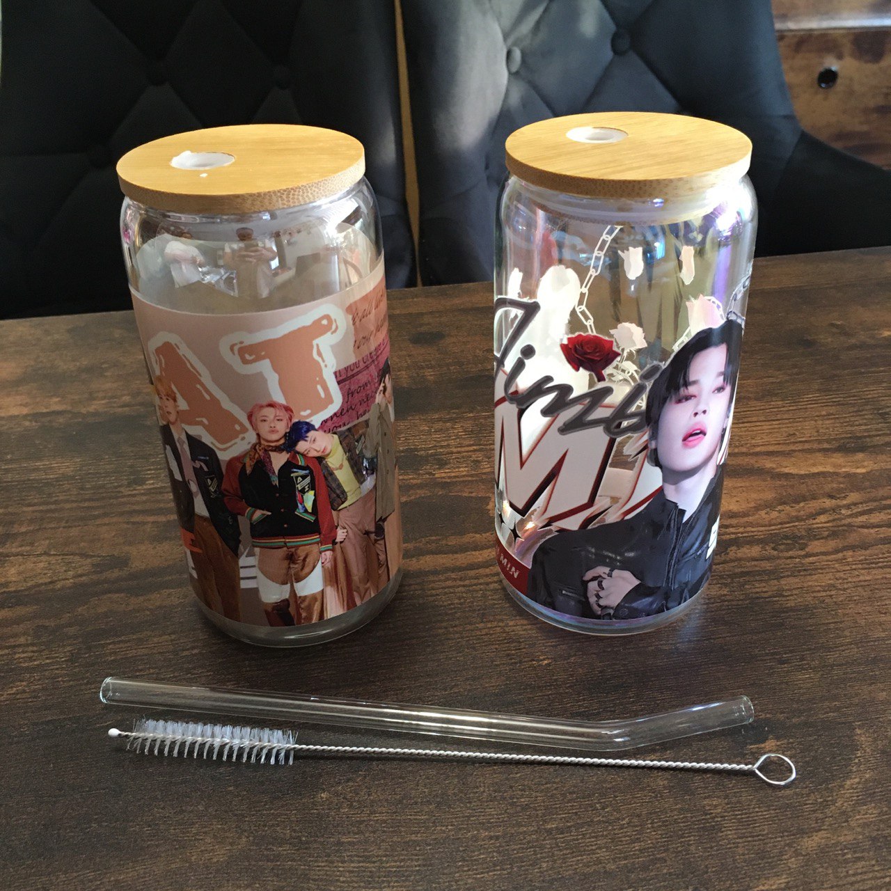 K-Pop Fanmade Drinking Glass – Perfect for Summer 16oz! Ateez, Bts,Jungkook, Jimin, NewJeans, bt21