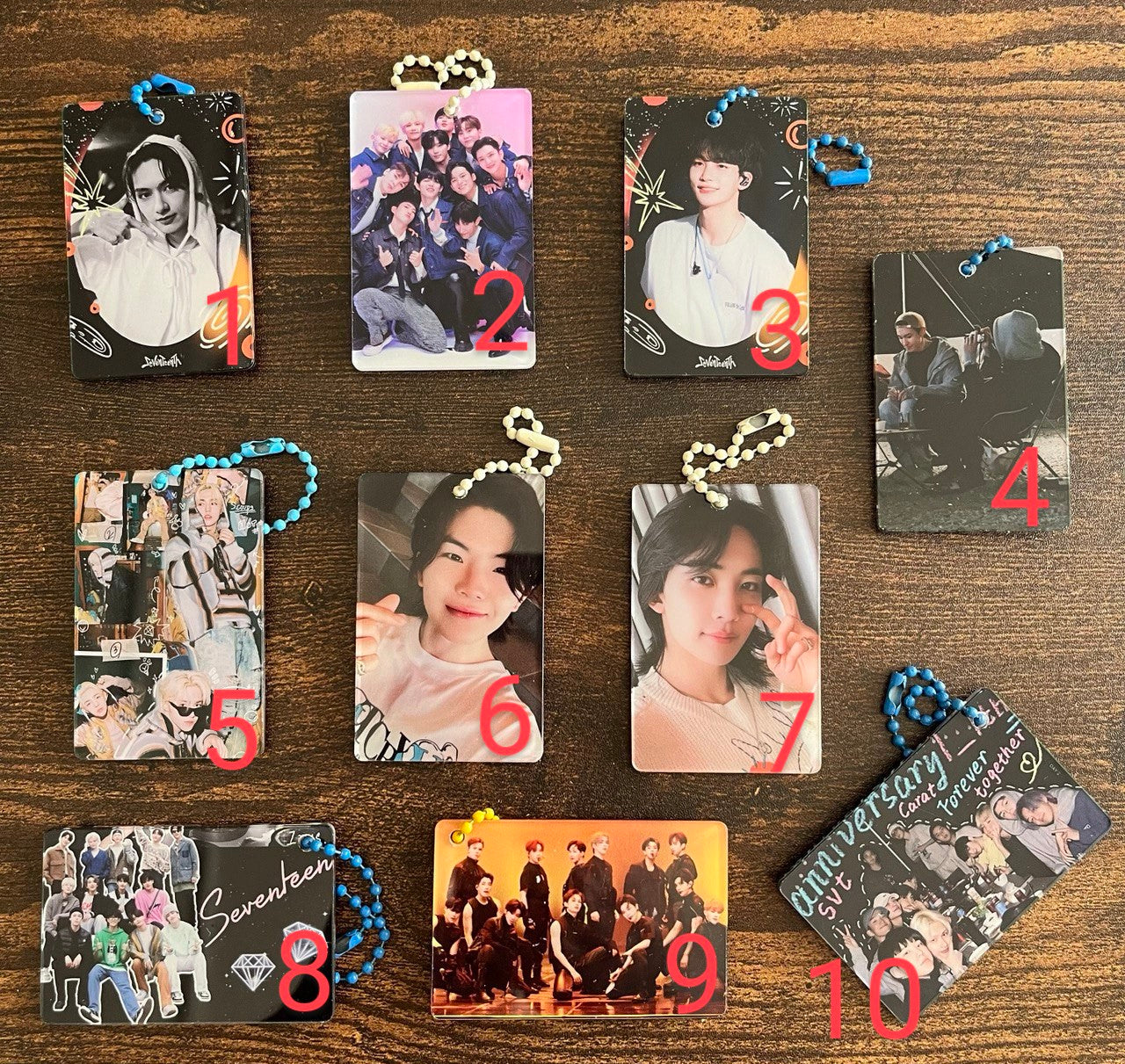 Seventeen Schlüsselanhänger, K-Pop Fanmade Handyanhänger, Foto Schlüsselanhänger