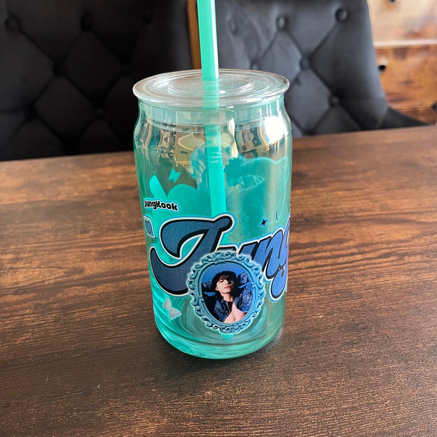 K-Pop Fanmade Drinking Glass – Perfect for Summer 16oz! Ateez, Bts,Jungkook, Jimin, NewJeans, bt21