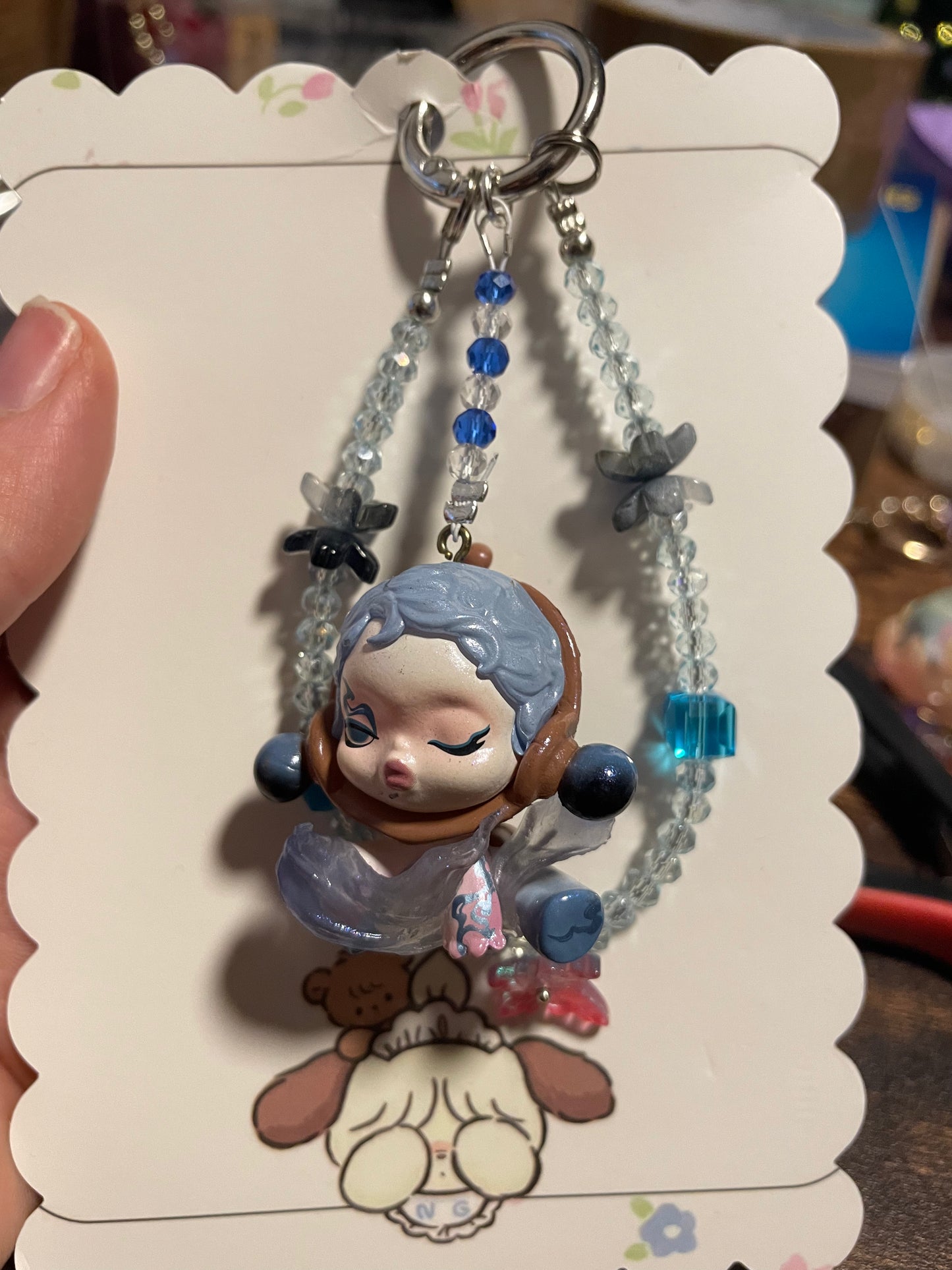 SkullPanda  blue Design Handykette & Taschenanhänger: Der süße kleine Anhänger