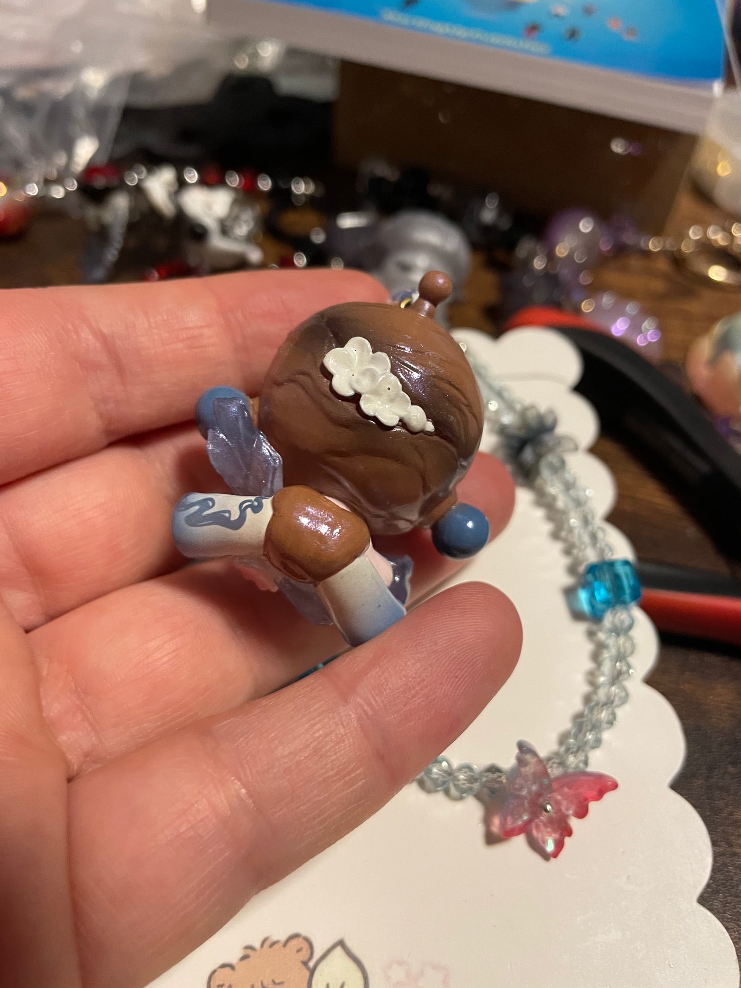 SkullPanda  blue Design Handykette & Taschenanhänger: Der süße kleine Anhänger