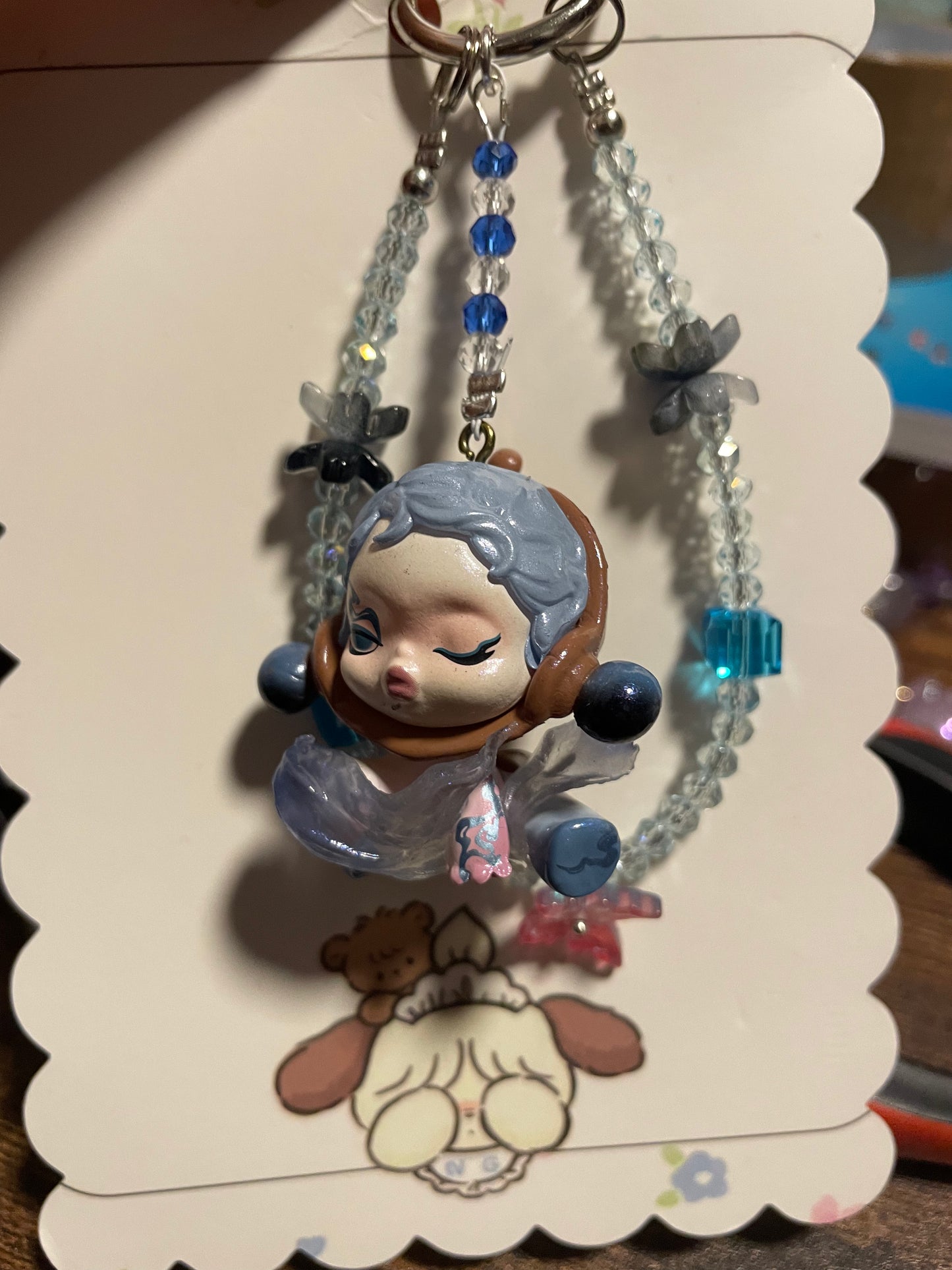 SkullPanda  blue Design Handykette & Taschenanhänger: Der süße kleine Anhänger