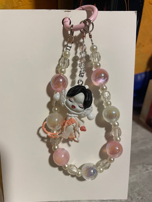 SkullPanda rosa  Design Handykette & Taschenanhänger: Der süße kleine Anhänger