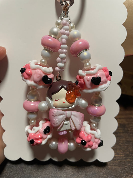 SkullPanda Design  Rosa Design Handykette & Taschenanhänger: Der süße kleine Anhänger