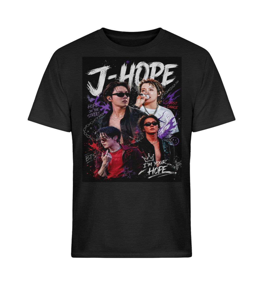 J-Hope BTS Unisex T-Shirt V3 – K-Pop ARMY Fanmade Black-16