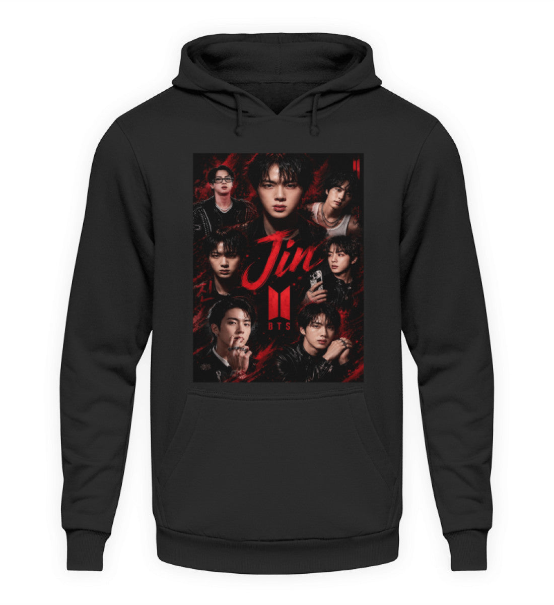 Jin BTS Seokjin Unisex Hoodie – Fanmade Army Fanartikel - Deep Black
