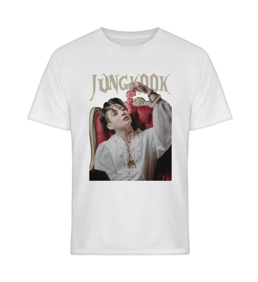 Jungkook BTS Grafik Unisex T-Shirt white – K-Pop Army Fanmade