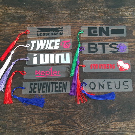 K-Pop Bookmarks + Vinyl Sticker, K-POP Lesezeichen Fanmade