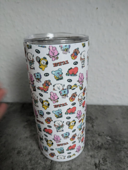 BTS Kawaii Tumbler, Thermo Trinkbecher Edelstahl, K-Pop bt21 - Perfekt für den Sommer!