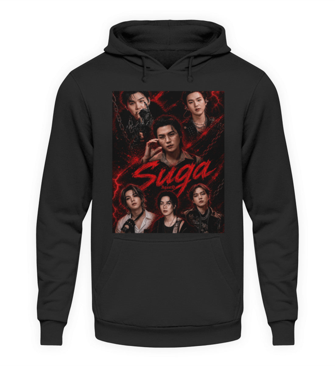 Suga BTS Yoongi Unisex Hoodie – Fanmade Army Fanartikel - Deep Black
