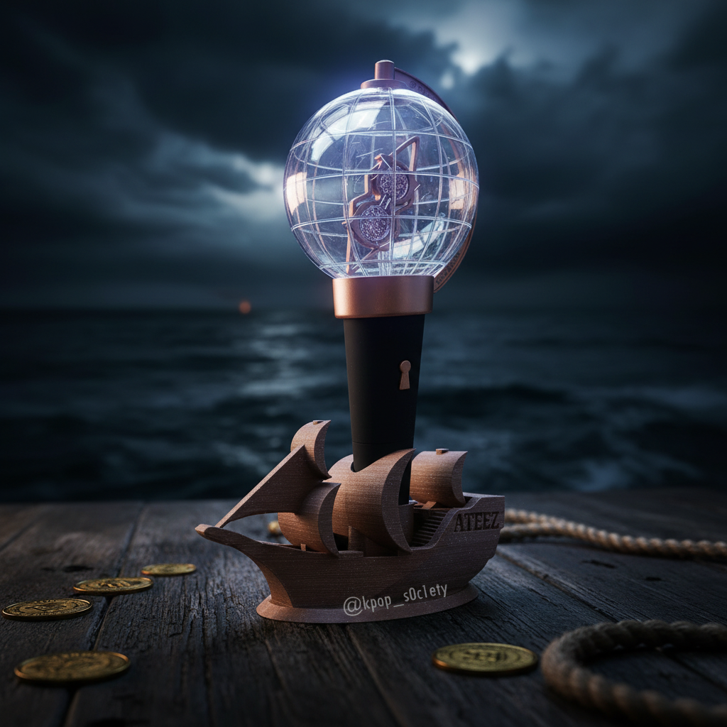 Fanmade ATEEZ Piratenboot Holder für Lightiny Lightstick, individuell gefertigt für ATINY