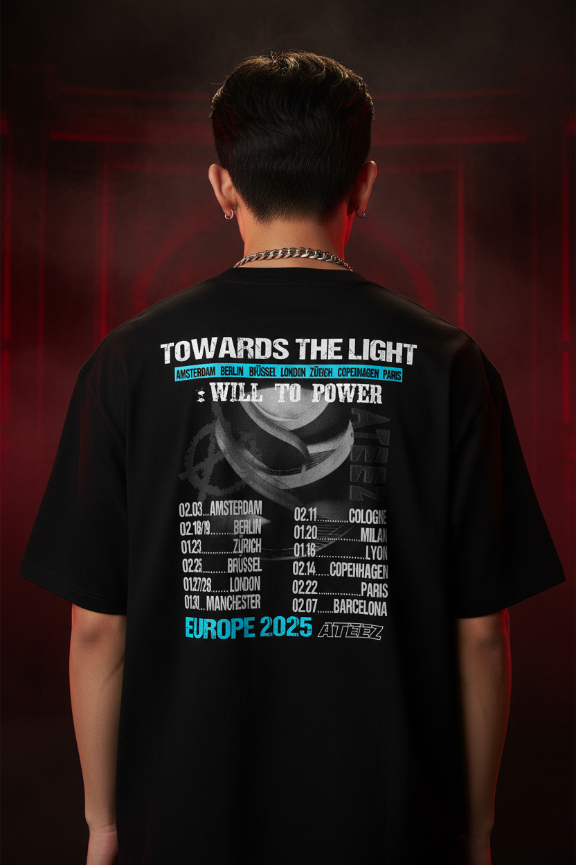 Ateez Tour 2025 Unisex T-Shirt Back Print – K-Pop Atiny Fanmade | S–5XL