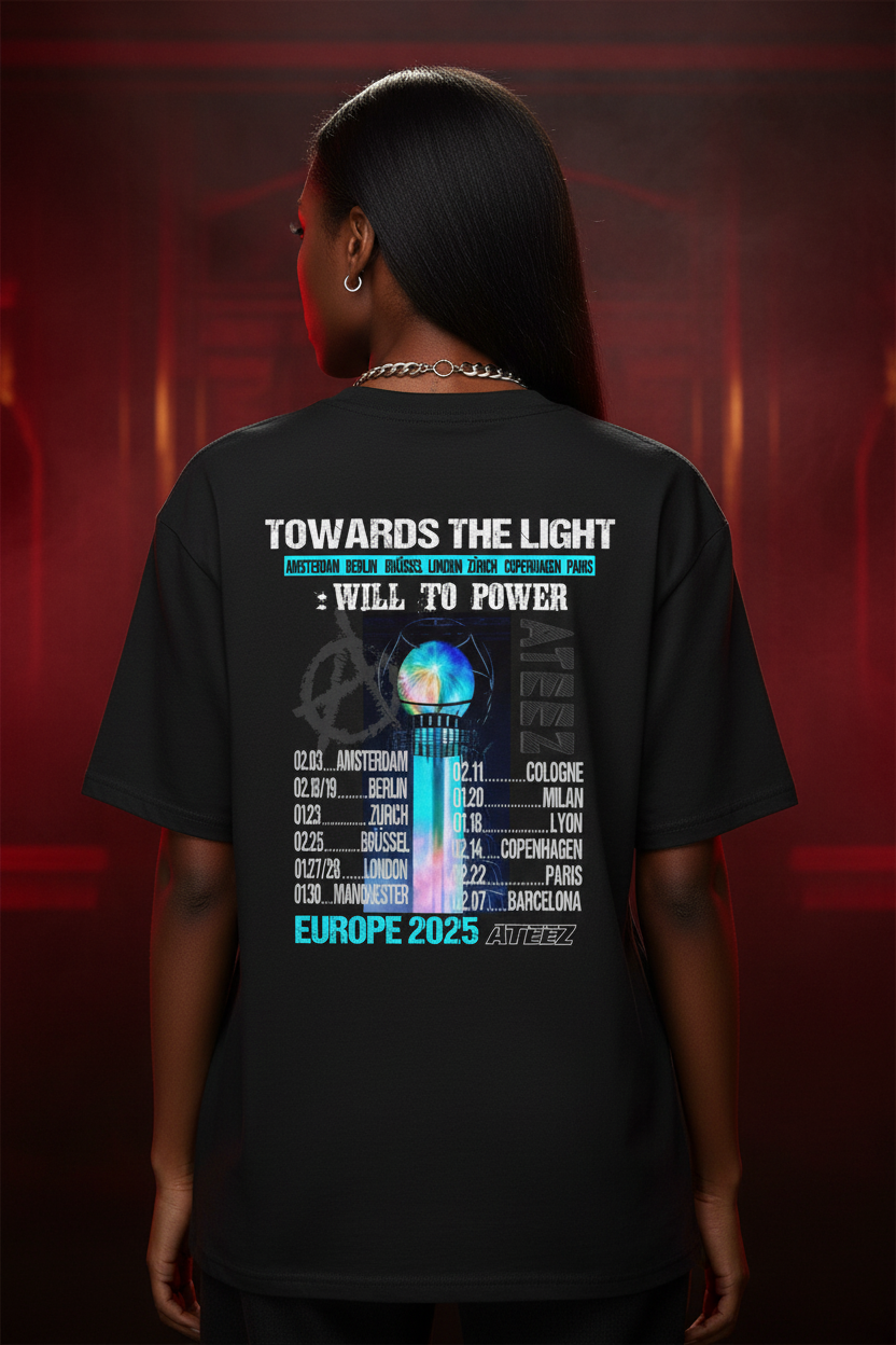 Ateez Towards The Light Tour Unisex T-Shirt Back print – K-Pop Atiny Fanmade | S–5XL