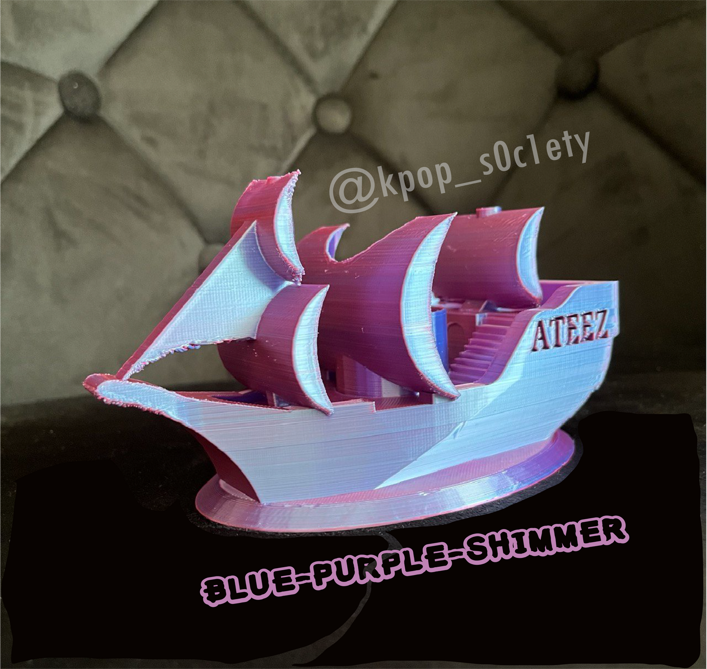 Ateez Lightstick holder - pirate boat for all Lightstick versions, Atiny Fanmade, Lightiny holder, Kpop Selfmade