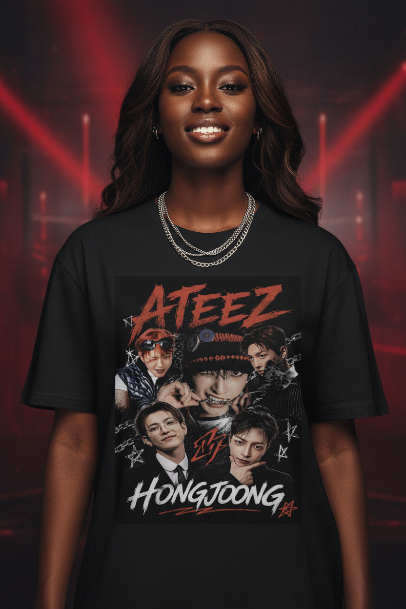 Hongjoong Ateez Unisex T-Shirt – K-Pop ATINY Fanmade Design | S–5XL