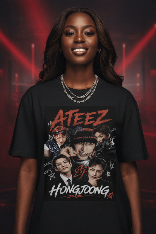 Hongjoong Ateez Unisex T-Shirt – K-Pop ATINY Fanmade Design | S–5XL