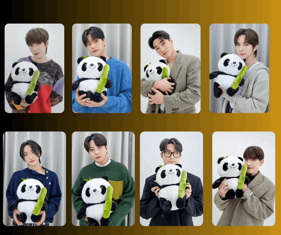 Ateez Photocard Panda, Fotokarten, Handmade PCs Sammelkarten Ateez