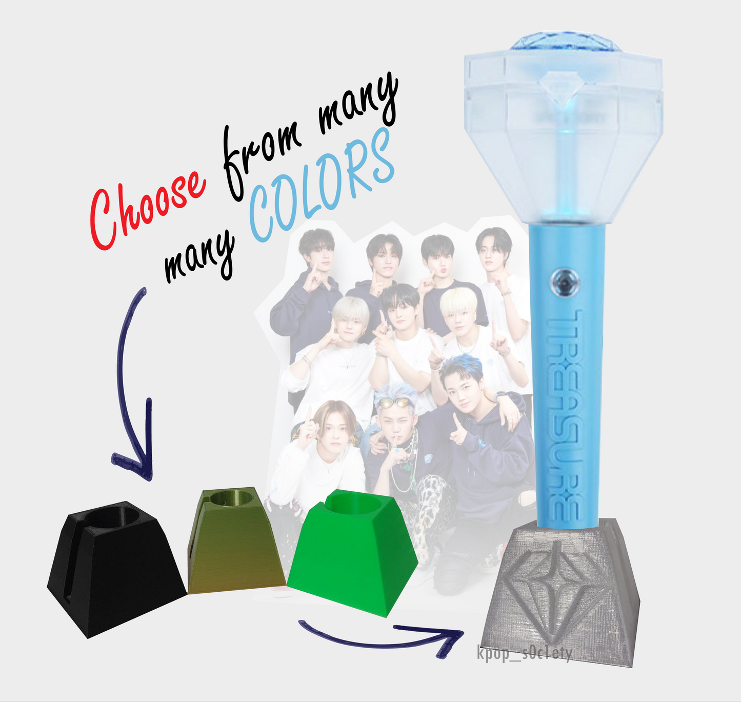K-Pop Treasure Lightstick Holder Pyramid – Fanmade für Treasure Maker