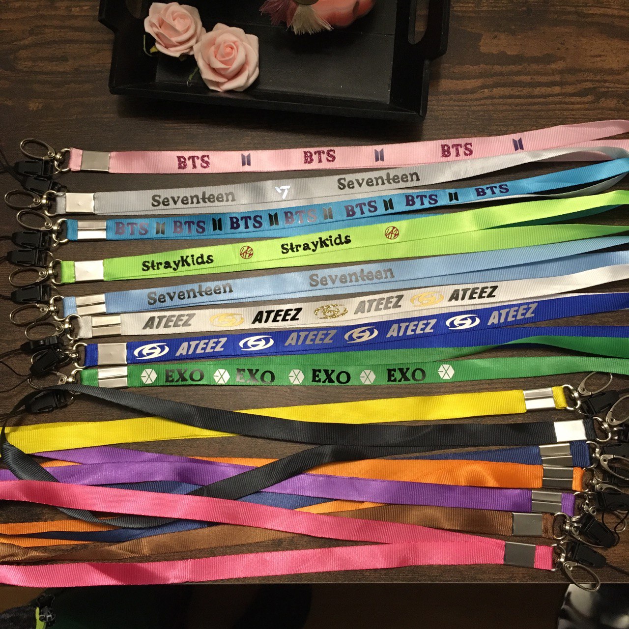 K-Pop Lanyards, Ateez, Seventeen, BTS, StrayKids, Exo, Fanmade