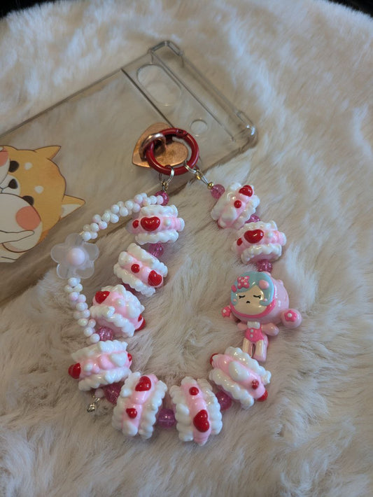 Cute SkullPanda Pink,Heat Phonechain, Taschen und Keychain