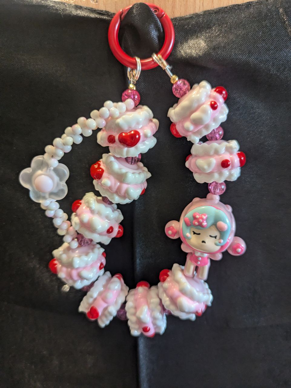 Cute SkullPanda Pink,Heat Phonechain, Taschen und Keychain